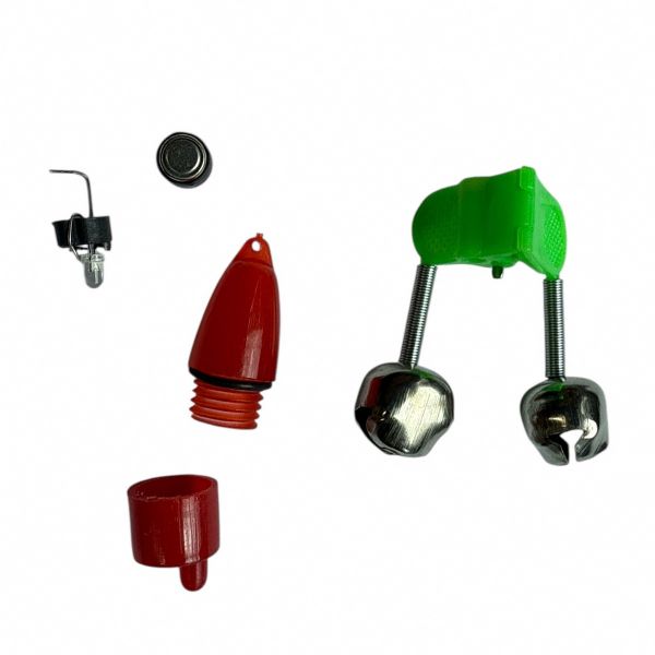 Колокольчик двойной с прищепкой "Светлячок" - На батарейке - Красный - 1 шт.