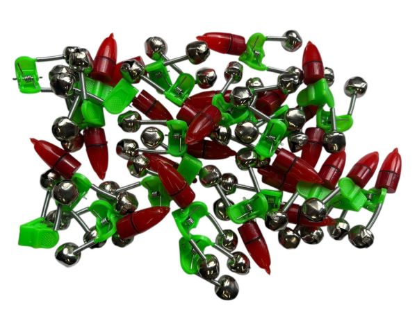 Колокольчик двойной с прищепкой "Светлячок" - На батарейке - Красный - 1 шт.