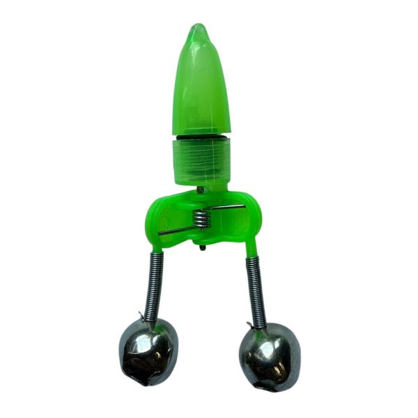 Дзвіночок подвійний з прищіпкою "Світлячок" - На батарейці - Зелений - 1 шт.