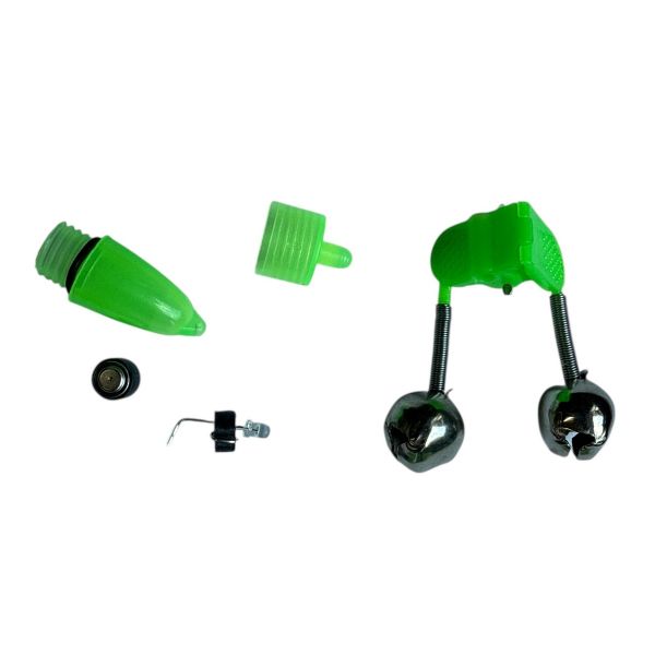 Дзвіночок подвійний з прищіпкою "Світлячок" - На батарейці - Зелений - 1 шт.