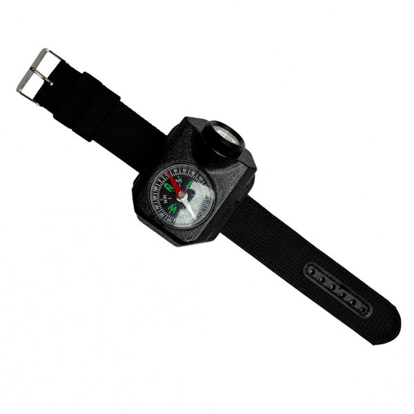 Компас на руку с фонарем W04-LED - 49x61 мм -Питание Li-Ion аккумулятор - Чёрный