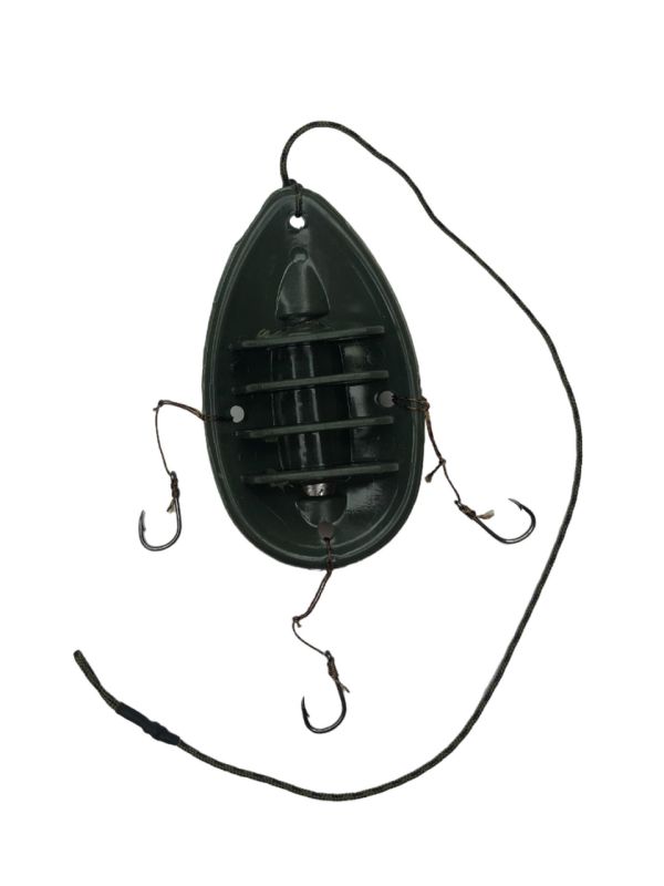 Кормушка Ложка Спутник - Готовая снасть - 3 крючка - Металл + Пластик - 40 г