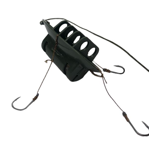 Кормушка Ложка Спутник - Готовая снасть - 3 крючка - Металл + Пластик - 40 г