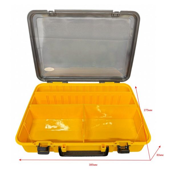 Коробка Briz 057 - Для рибальських снастей - 18 вічок - Жовта