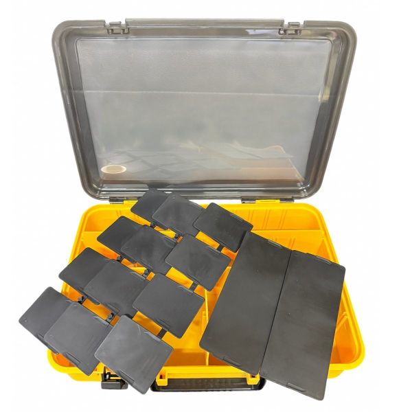 Коробка Briz 057 - Для рибальських снастей - 18 вічок - Жовта