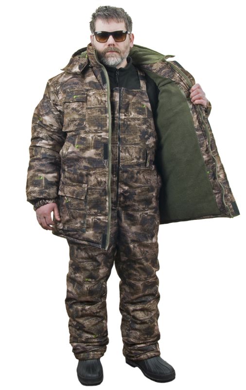 Костюм зимний для рыбалки и охоты - Anvi -25°C - Клетка-Лес - ткань Алова