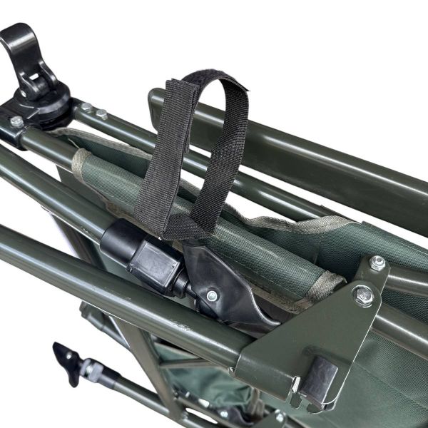 Коропове крісло Megastrike - SH9-3-5 - 50x55x95 см - З боковою кишенею на змійці - Оливково-зелений