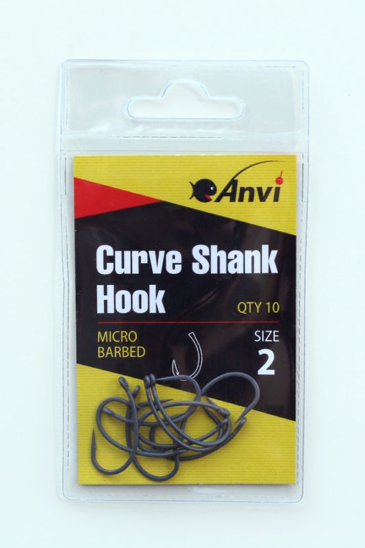 Крючок карповый Anvi Curve Shank Hook №2 - 10 шт/уп