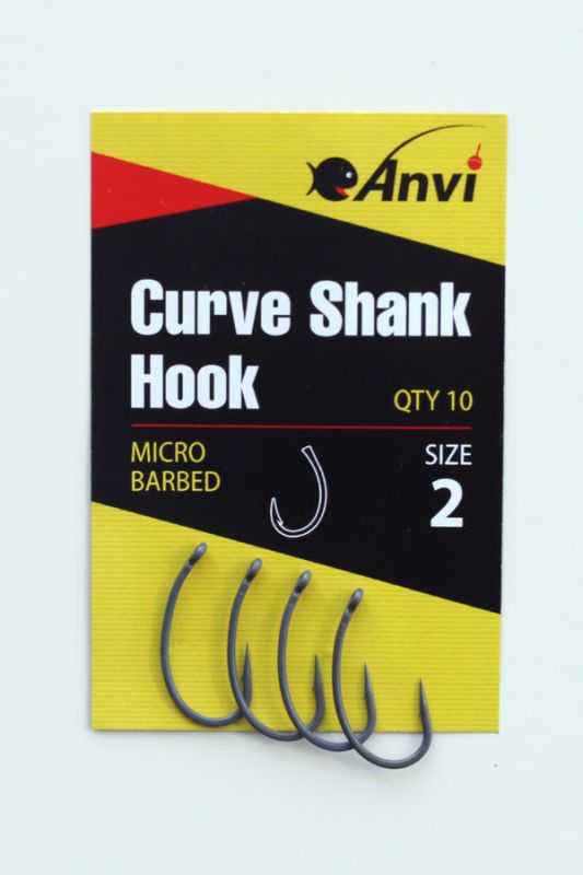 Крючок карповый Anvi Curve Shank Hook №2 - 10 шт/уп