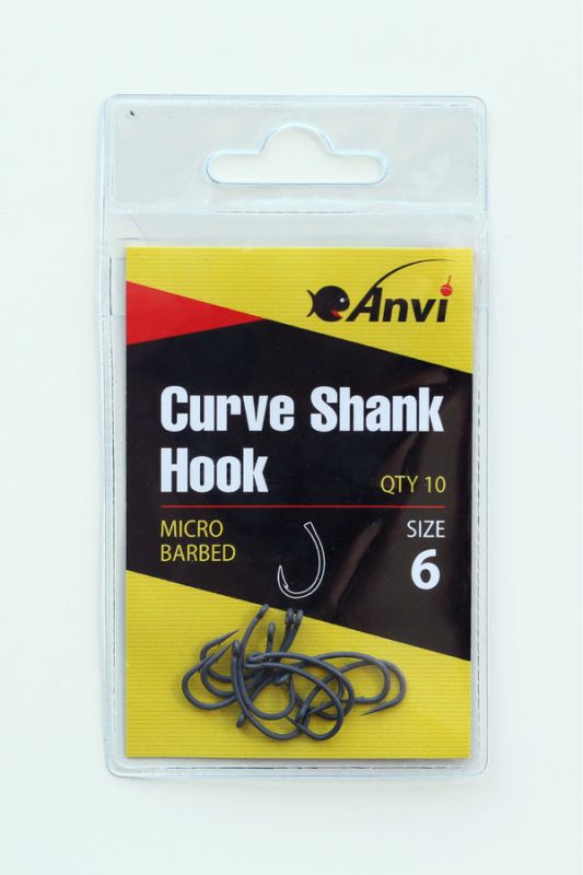 Крючок карповый Anvi Curve Shank Hook №6 - 10 шт/уп