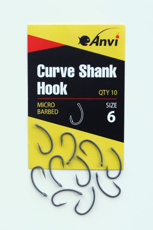 Крючок карповый Anvi Curve Shank Hook №6 - 10 шт/уп
