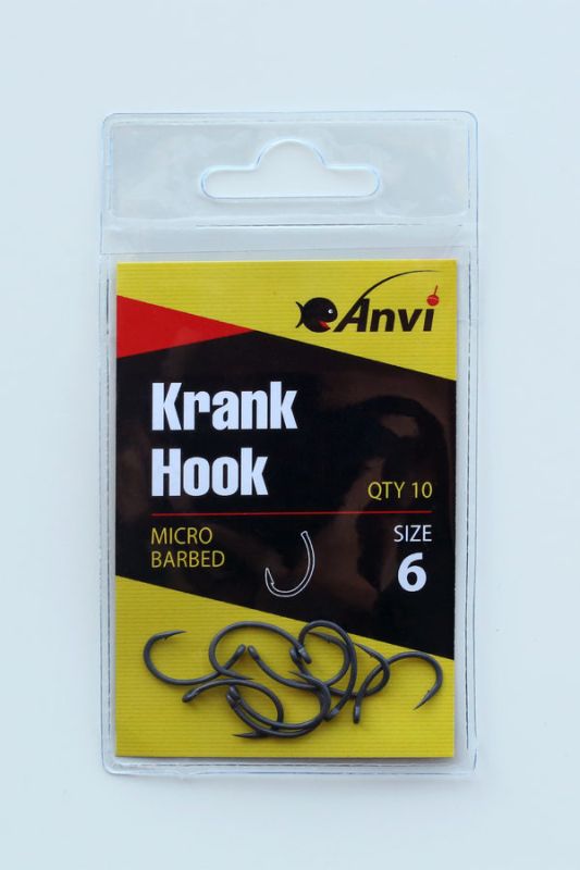 Крючок карповый Anvi Krank Hook №6 - 10 шт/уп