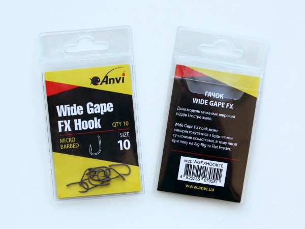 Гачок короповий Anvi Wide Gape FX Hook №10 - 10 шт/уп