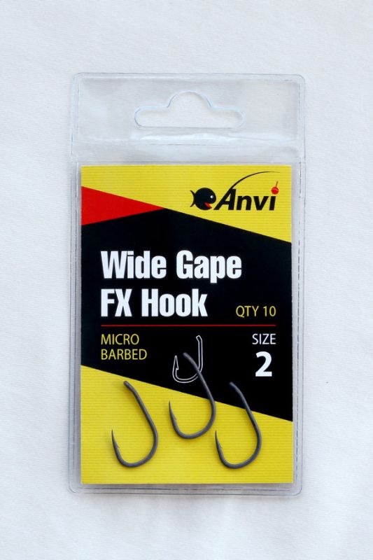 Крючок карповый Anvi Wide Gape FX Hook №2 - 10 шт/уп