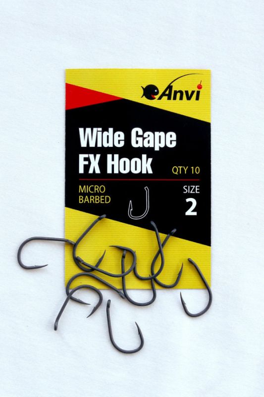 Крючок карповый Anvi Wide Gape FX Hook №2 - 10 шт/уп