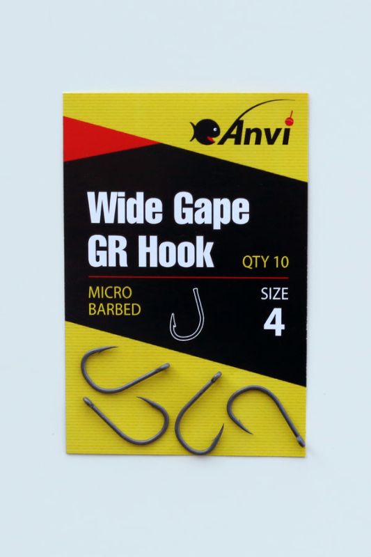 Крючок карповый Anvi Wide Gape GR №4 - 10 шт/уп