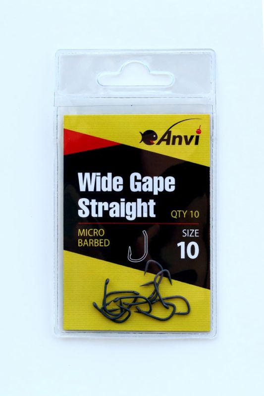 Крючок карповый Anvi Wide Gape Straight №10 - 10 шт/уп
