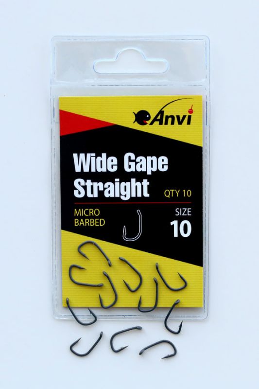 Крючок карповый Anvi Wide Gape Straight №10 - 10 шт/уп