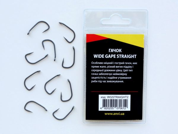 Гачок короповий Anvi Wide Gape Straight №2 - 10 шт/уп