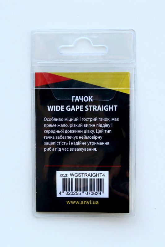 Гачок короповий Anvi Wide Gape Straight №4 - 10 шт/уп