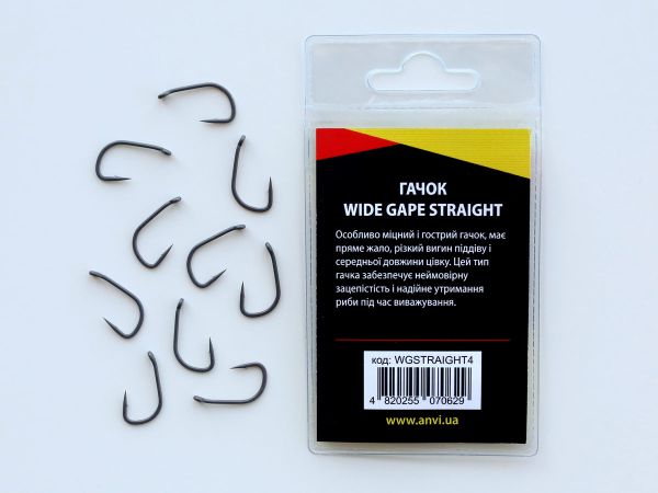 Гачок короповий Anvi Wide Gape Straight №4 - 10 шт/уп