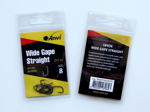 Гачок короповий Anvi Wide Gape Straight №8 - 10 шт/уп