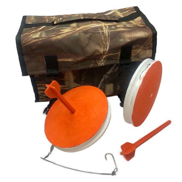 Кружки рыболовные - Оснащенные - Усиленные - Крючок 8,5х26 Корея - 10 штук + Сумка Камыш