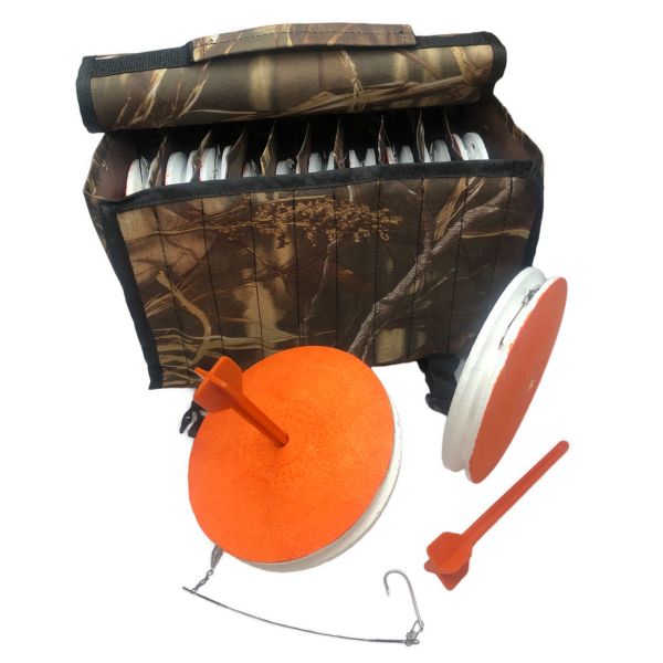 Кружки рыболовные - Оснащенные - Усиленные - Крючок 8,5х26 Корея - 10 штук + Сумка Камыш