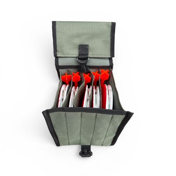 Кружки рыболовные - Оснащенные - Усиленные (тройник) - 5 штук + Сумка Хаки