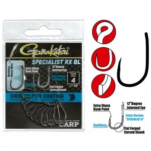 Гачок Gamakatsu G-Carp Specialist RX BL - Тефлонове покриття - 10 шт/уп