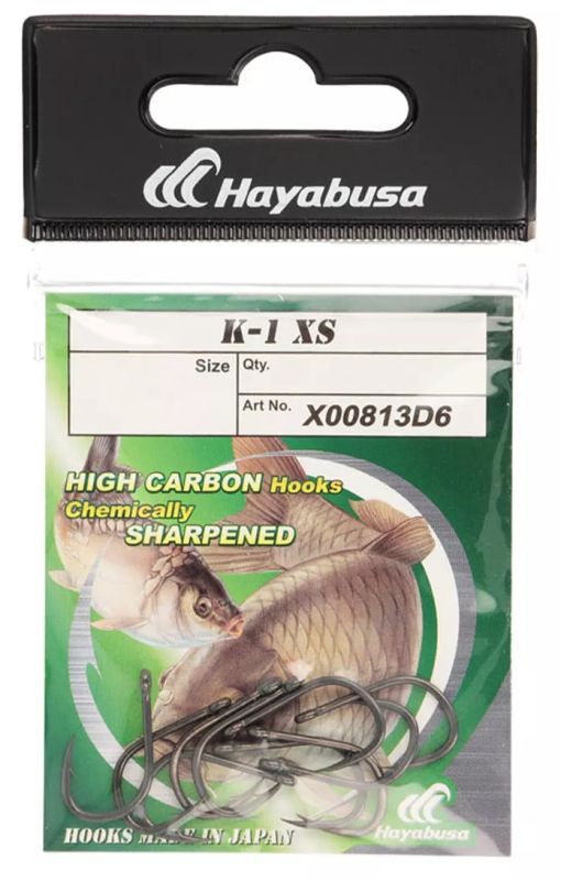 Крючок Hayabusa Carp K-1XS NRB - Матовый чёрный - 10 шт/уп