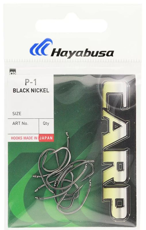 Крючок Hayabusa Carp P-1 BN - Чёрный никель - 10 шт/уп