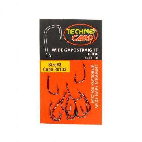 Гачок короповий - Технокарп - Wide Gape Straight hook - Black Chrome - 1 шт.
