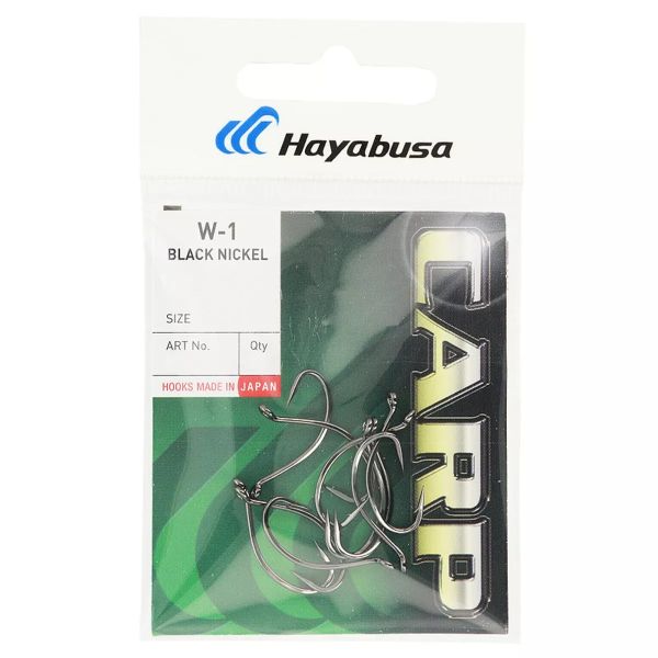 Крючок Hayabusa Carp W-1 BN - Чёрный никель - 10 шт/уп