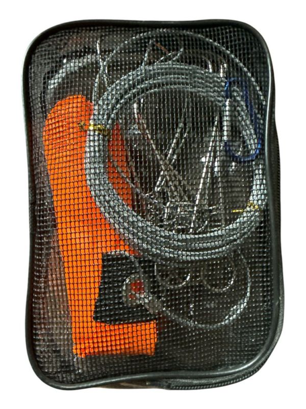 Кукан с поплавком на металлическом тросе - 5 карабинов - 5 м