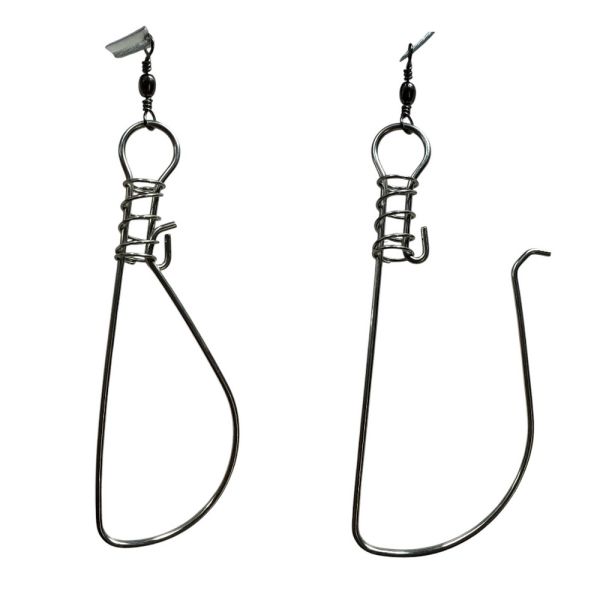 Кукан с поплавком на металлическом тросе - 5 карабинов - 5 м