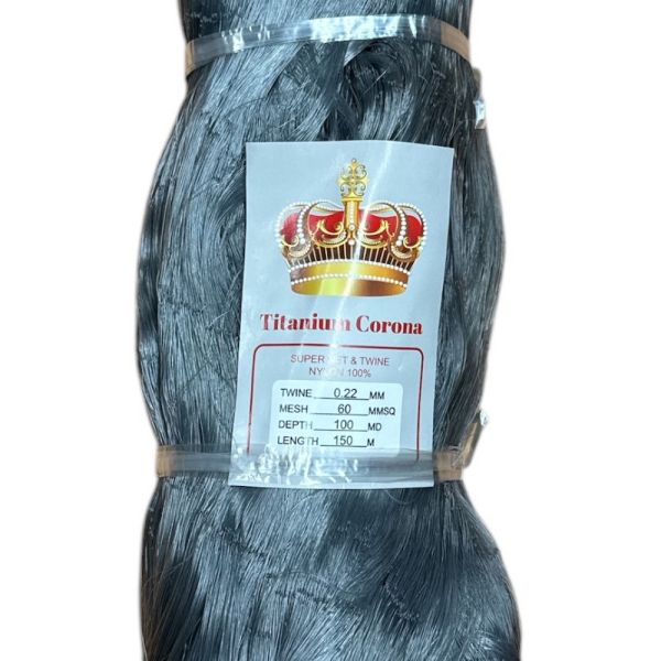 Сетеполотно Titanium Corona - Рыболовная кукла - Леска Ø0,22 мм - Серый - Высота 100 ячеек - Длина 150 м