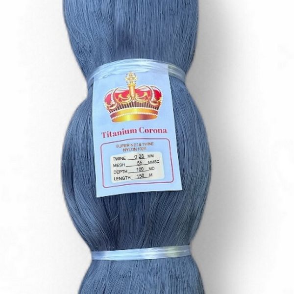 Сетеполотно Titanium Corona - Рыболовная кукла - Леска Ø0,26 мм - Серый - Высота 100 ячеек - Длина 150 м