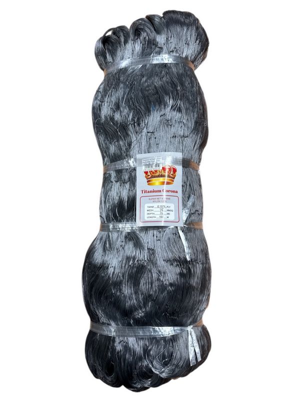 Сетеполотно Titanium Corona - Рыболовная кукла - Леска 0,15 мм*6 - Серый - Высота 75 ячеек - Длина 150 м