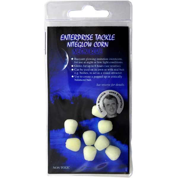 Кукуруза Enterprise Tackle - Светящаяся в темноте - Сухая (Без дипа) - Neon Blue - 8 шт/уп