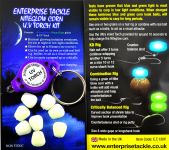 Кукуруза Enterprise Tackle - Светящаяся в темноте - Крупная - Сухая (Без дипа) - В комплекте с фонариком - Neon Green+Blue