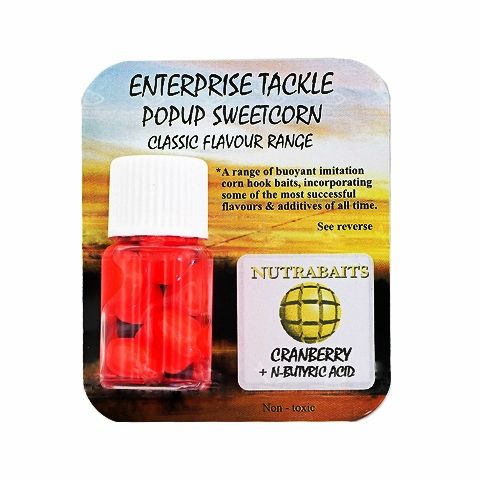 Кукуруза силиконовая EnterPrise в дипе - Искусственная - Cranberry + N-Butyric Acid Corn-Nutrabaits - Fluoro Red - 8 шт/уп