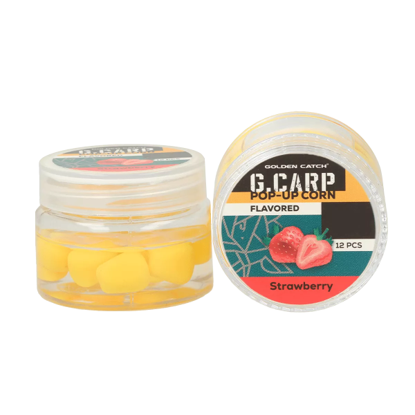 Кукуруза силиконовая в дипе GC G.Carp Pop-Up Flavored 10 мм - 12 шт. - Клубника