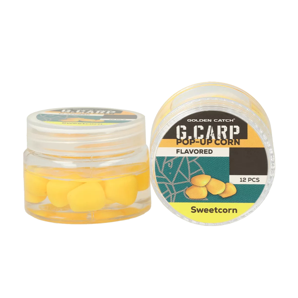 Кукуруза силиконовая в дипе GC G.Carp Pop-Up Flavored 8 мм - 12 шт. - Сладкая кукуруза