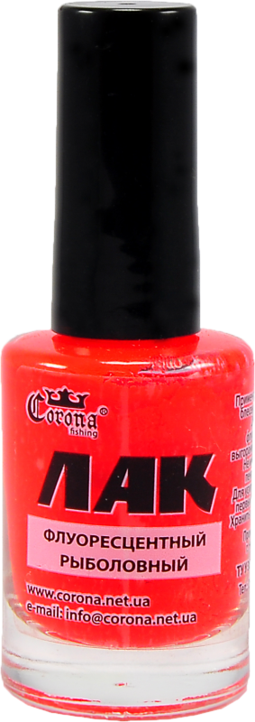 Лак рибальський Corona - 20 мл - Флуоресцентний - Червоний