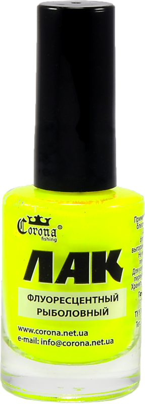 Лак рыболовный Corona - 20 мл - Флуоресцентный - Желтый