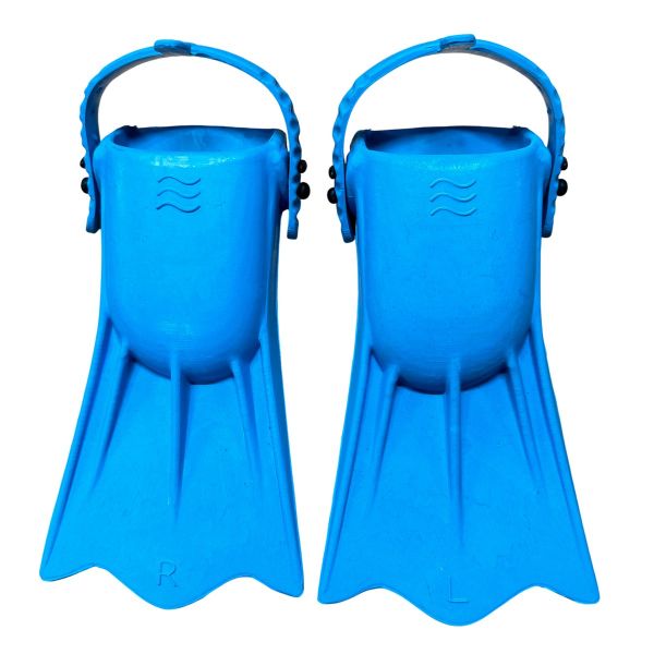 Ласты детские для бассейна с открытой пяткой - Размер 16,5-22,5 (100-140 мм) - Голубые