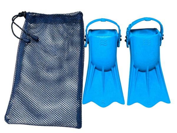 Ласты детские для бассейна с открытой пяткой - Размер 16,5-22,5 (100-140 мм) - Голубые