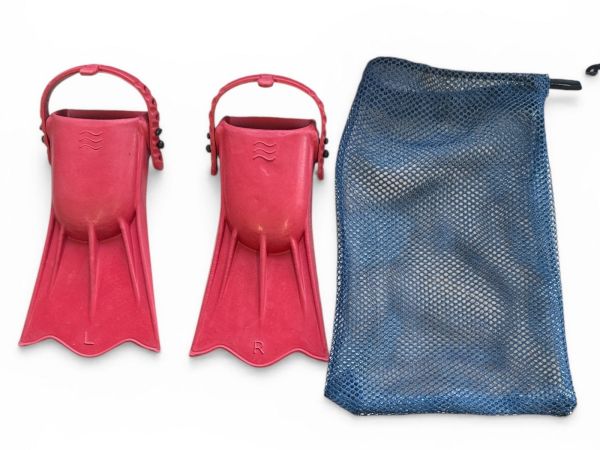 Ласти дитячі для басейну з відкритою п'ятою - Розмір 16,5-22,5 (100-140 мм) - Червоні