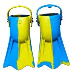 Ласты детские для бассейна с открытой пяткой - Размер 16,5-22,5 (100-140 мм) - Желто/голубые